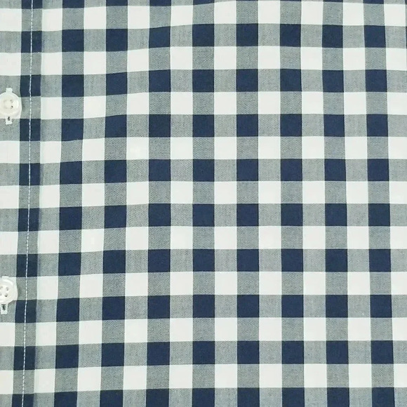 J Crew Slim Medium Men's Button Down Long Sleeve Blue White Check Cotton Shirt - Picture 5 of 8